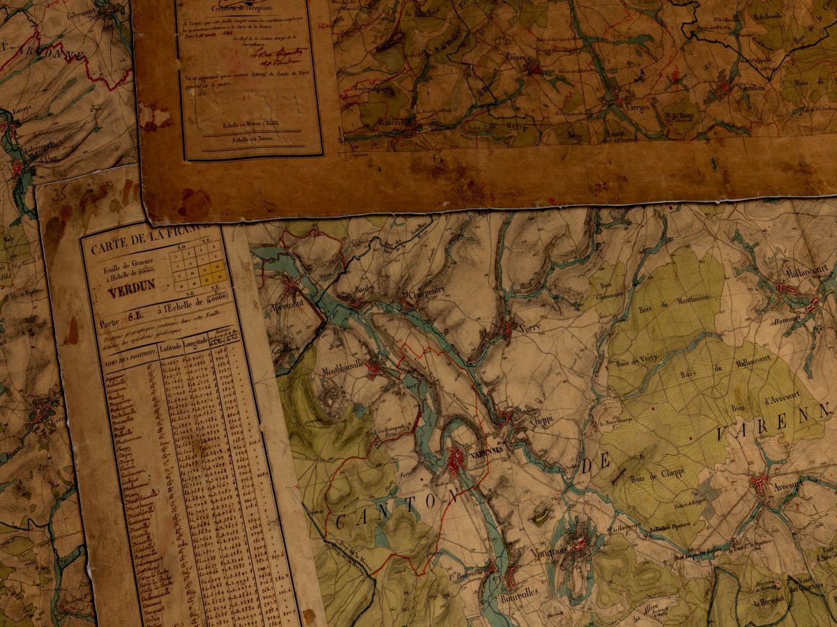 Five Map Sheets from La carte de l’état-major